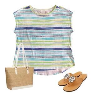 Chico’s Watercolor Stripe Tee